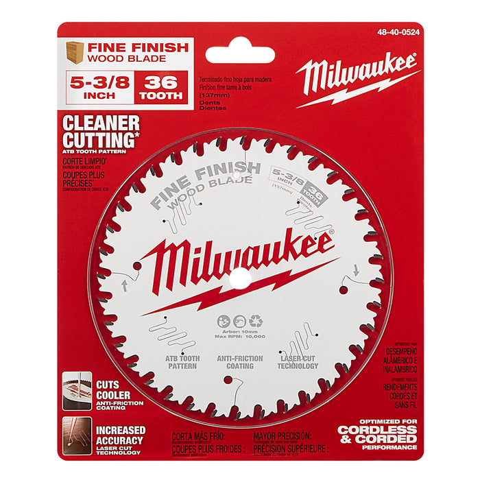 Milwaukee 5-3/8" x 36T Fine Finish Circular Saw Blade