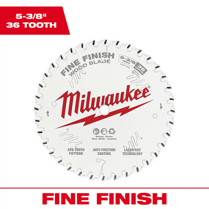 Milwaukee 5-3/8" x 36T Fine Finish Circular Saw Blade