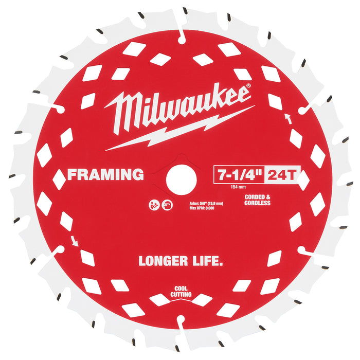Milwaukee 7-1/4" x 24T Framing Circular Saw Blades