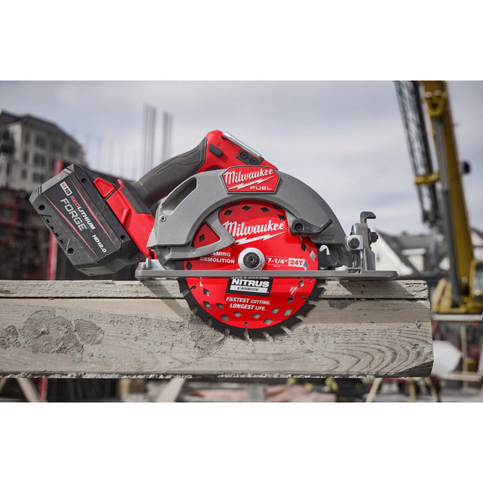 Milwaukee 7-1/4” x 24T NITRUS Carbide Framing & Demolition Blade
