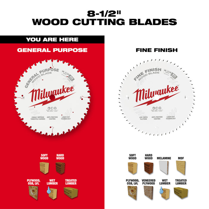 Milwaukee 8-1/2" x 40T General Purpose Circular Saw Blade