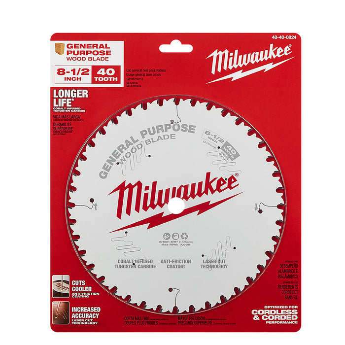 Milwaukee 8-1/2" x 40T General Purpose Circular Saw Blade