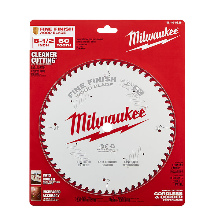 Milwaukee 8-1/2" x 60T Fine Finish Circular Saw Blade