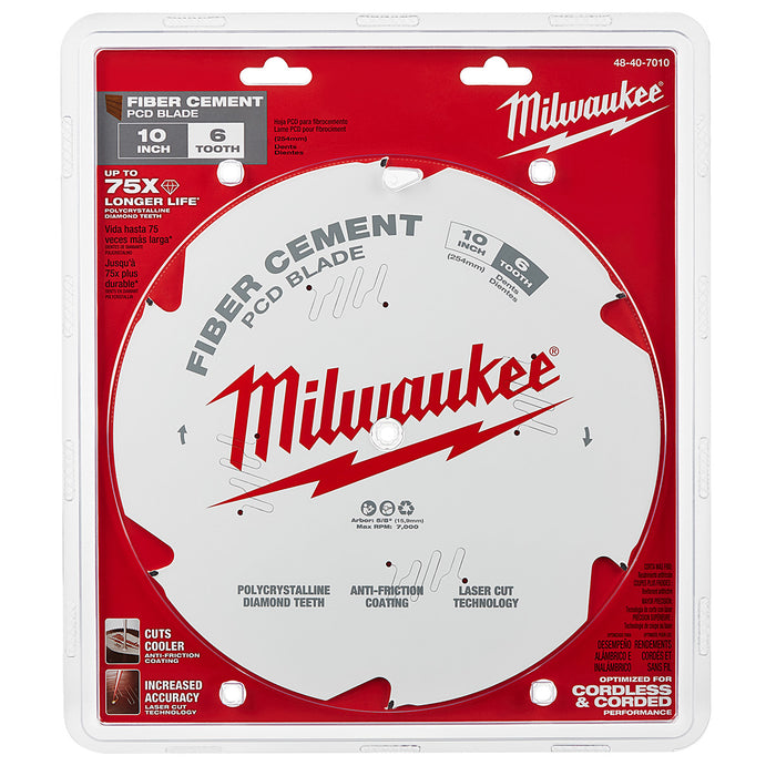 Milwaukee 10" PCD/Fiber Cement Circular Saw Blade