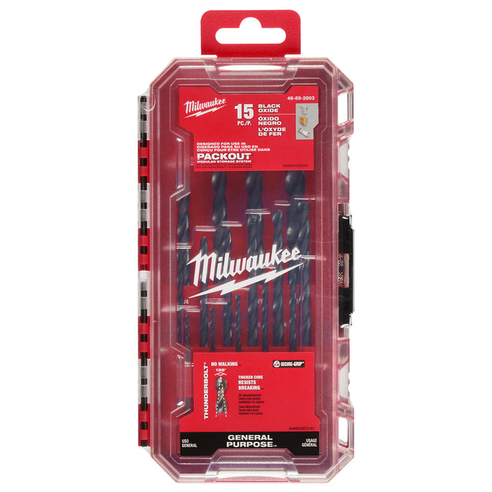 Milwaukee 15 pc.THUNDERBOLT Black Oxide Drill Bit Set