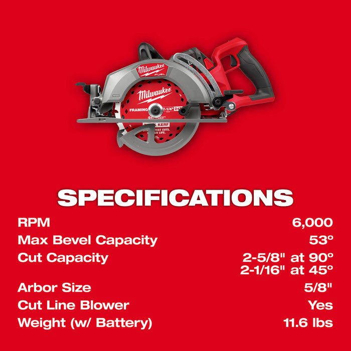 Milwaukee M18 FUEL 7-1/4" Rear Handle Circular Saw Kit