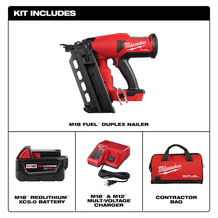 Milwaukee M18 FUEL™ Duplex Nailer Kit