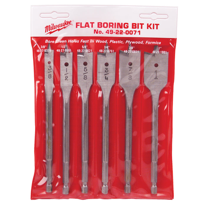 Milwaukee 6 pc. Flat Boring Bit 6" Universal Set