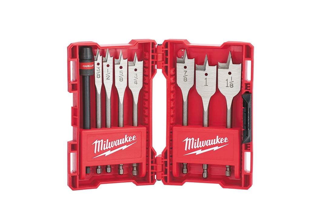 Milwaukee 8-Piece Universal QUIK-LOK Flat Boring Bit Set