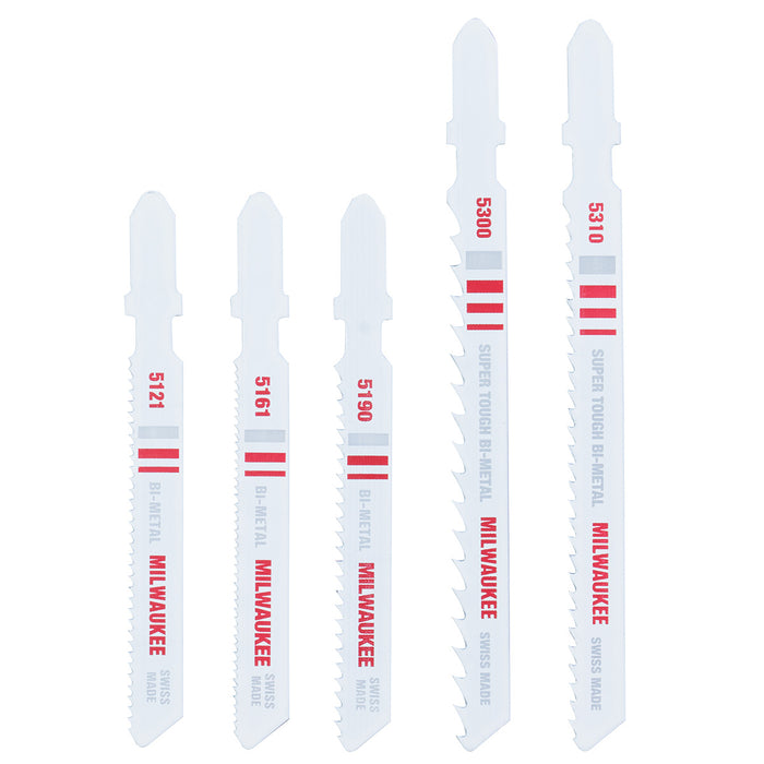 Milwaukee 5 pc. T-Shank Bi-Metal Jig Saw Blade Set