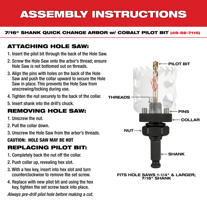 Milwaukee HOLE DOZER Door Lock Installation Hole Saw Kit