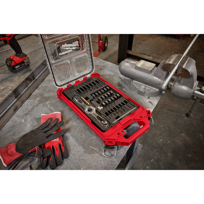 Milwaukee 38 pc. Metric Tap & Die PACKOUT Set w/ HEX-LOK 2-in-1 Handle