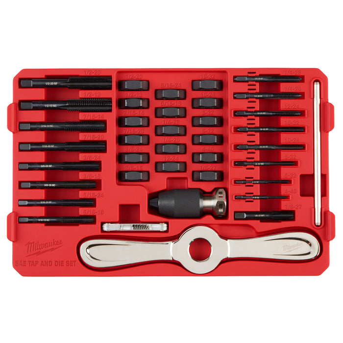 Milwaukee 38 pc. SAE Tap & Die PACKOUT™ Set w/ Hex-LOK™ 2-in-1 Handle