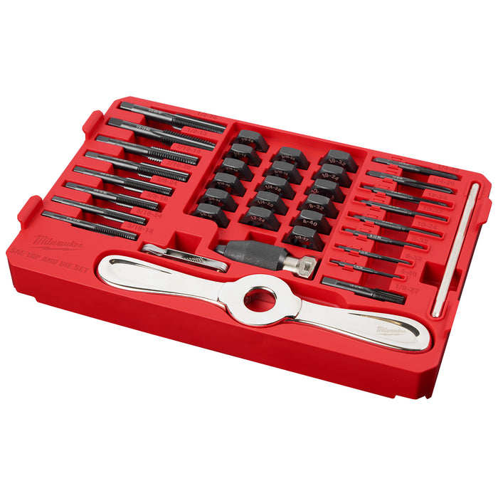 Milwaukee 38 pc. SAE Tap & Die PACKOUT™ Set w/ Hex-LOK™ 2-in-1 Handle