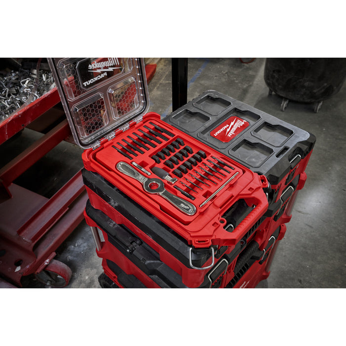 Milwaukee 38 pc. SAE Tap & Die PACKOUT™ Set w/ Hex-LOK™ 2-in-1 Handle