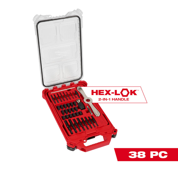 Milwaukee 38 pc. SAE Tap & Die PACKOUT™ Set w/ Hex-LOK™ 2-in-1 Handle