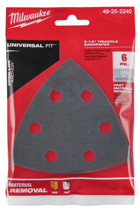 Milwaukee OPEN-LOK™ 6PK Triangle Sandpaper - 3-1/2"