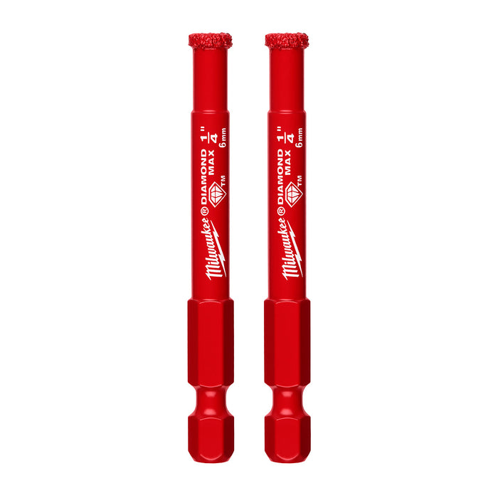 Milwaukee 2PK Diamond Max Hole Saw - 1/4"