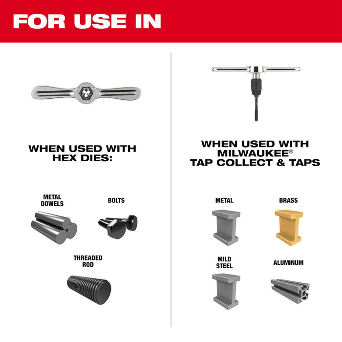 Milwaukee HEX-LOK 2-in-1 Tap and Die Threading Handle