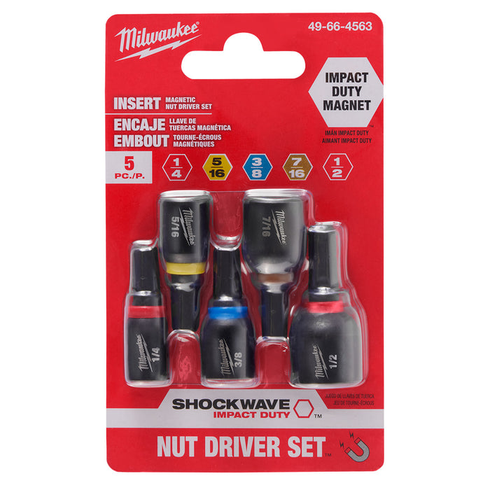Milwaukee 5 pc. SHOCKWAVE Impact Duty 1"  Insert Magnetic Nut Driver Set