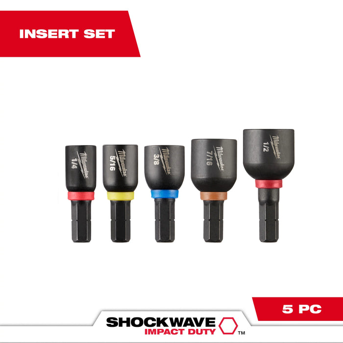 Milwaukee 5 pc. SHOCKWAVE Impact Duty 1"  Insert Magnetic Nut Driver Set