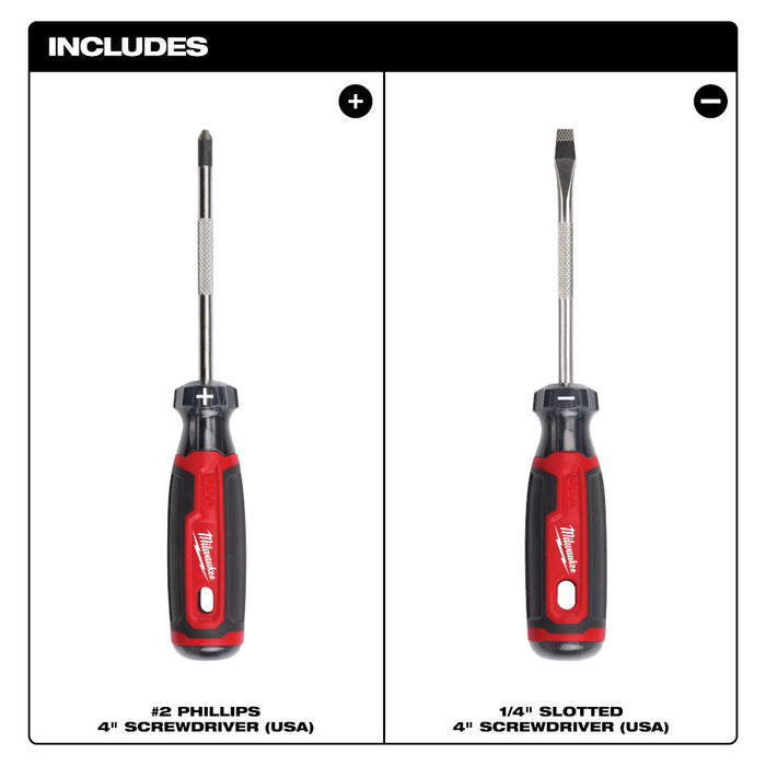 Milwaukee 2 pc. Cushion Grip Screwdriver Set