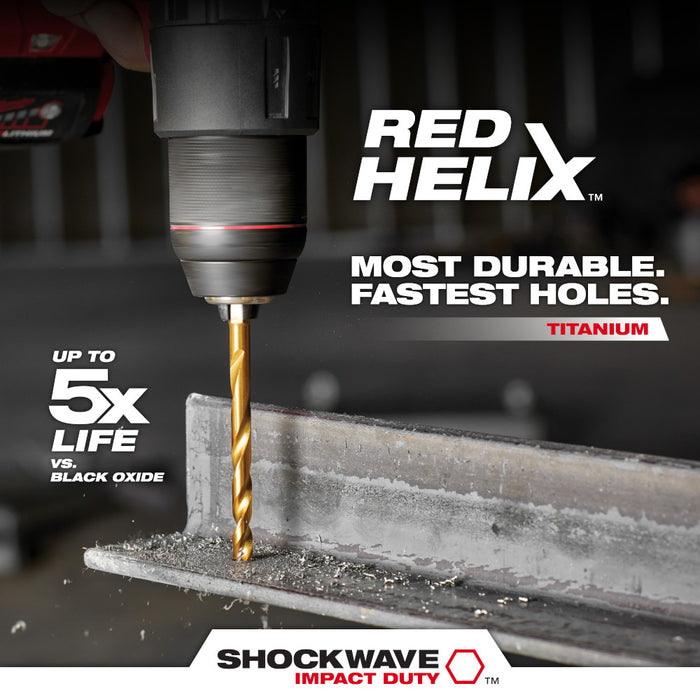Milwaukee SHOCKWAVE Impact Duty RED HELIX Titanium Drill Bit