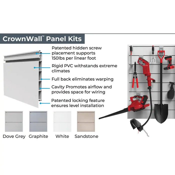 Crownwall 6" Slatwall Panel Kit (16 sq. ft) - 4ft x 4ft