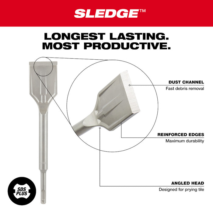 Milwaukee SLEDGE™ SDS Plus Tile Chisel - 1-7/8" x 9-1/2"