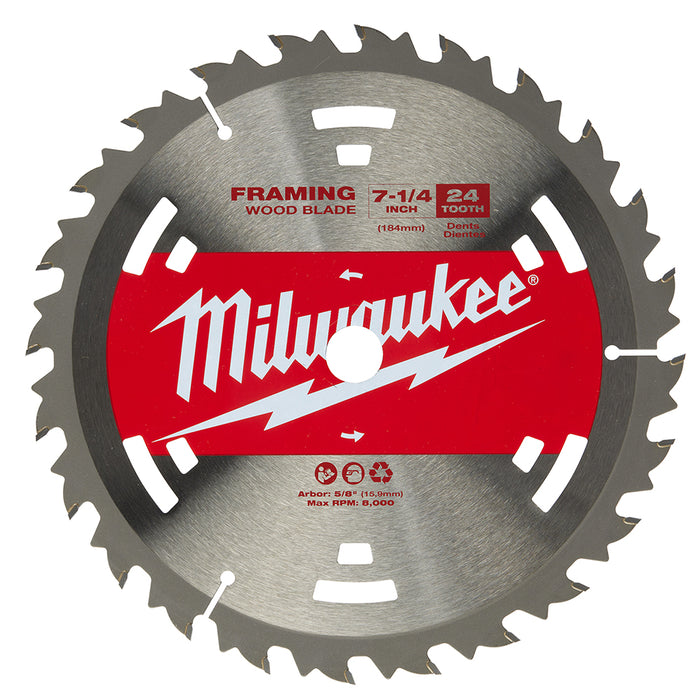 Milwaukee 7-1/4" 24T Basic Framer Circular Saw Blade