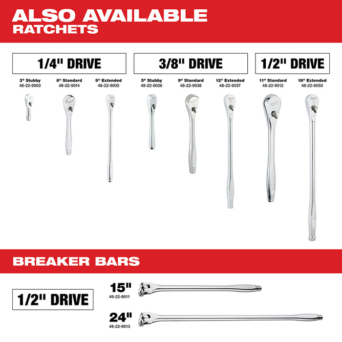 Milwaukee 22PC 1/2" Drive Socket Wrench Set - SAE