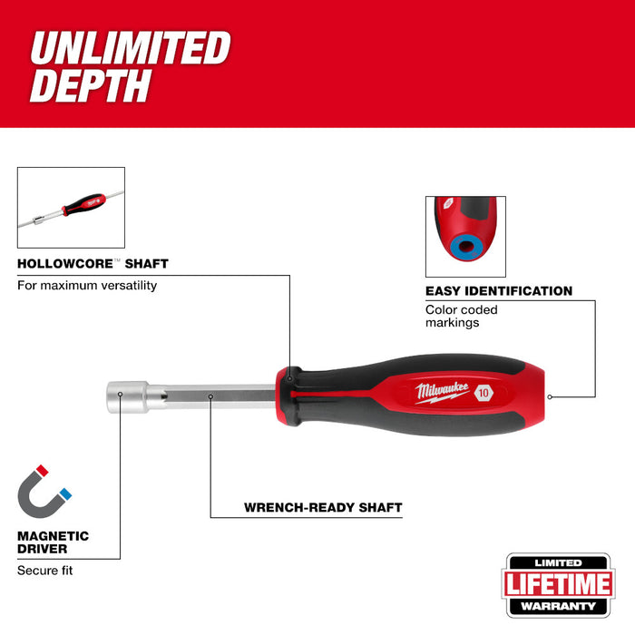 Milwaukee 7 pc. HollowCore™ Magnetic Nut Driver Set - Metric