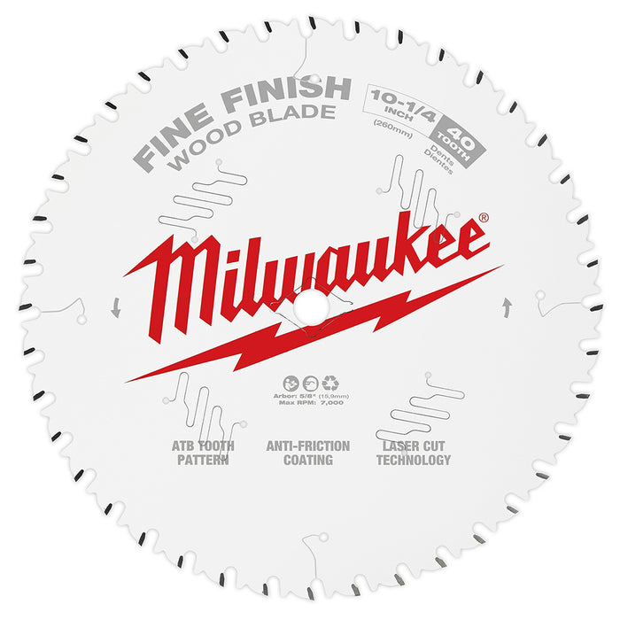 Milwaukee 10-1/4" x 40T Fine Finish Circular Saw Blade