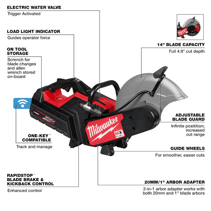 Milwaukee MX FUEL™ 14" Cut-Off Saw w/ RAPIDSTOP™ Kit