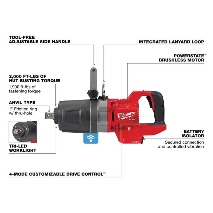 Milwaukee M18 FUEL™ 1" D-Handle High Torque Impact Wrench w/ ONE-KEY™