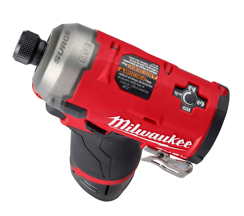 Milwaukee M12 FUEL Cordless SURGE 1/4" Hex Hydraulic Driver Two Battery Kit