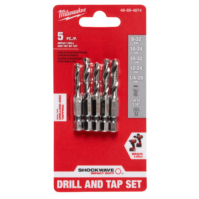 Milwaukee SHOCKWAVE™ 5 pc. SAE Impact Drill Tap Set