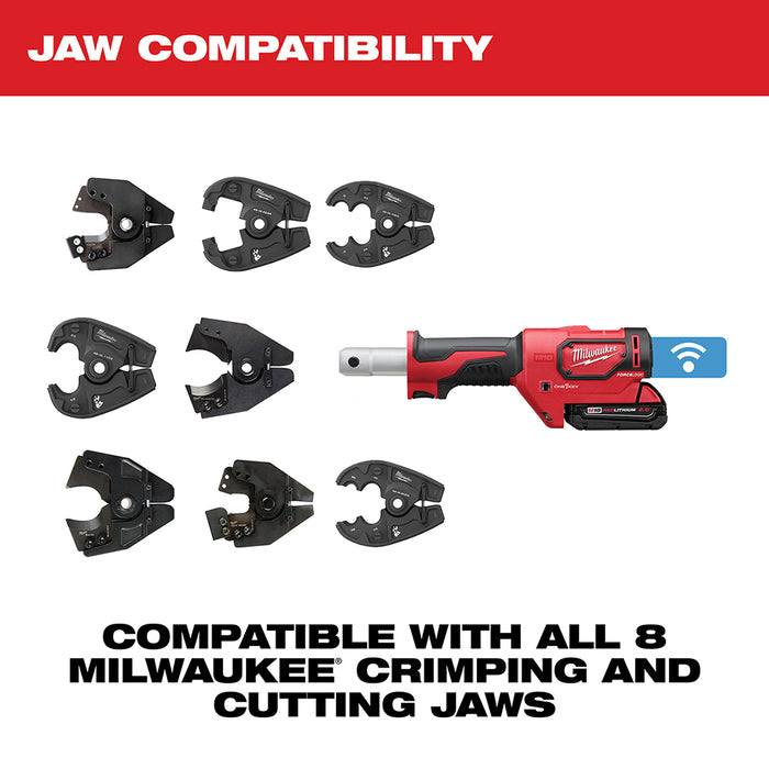 Milwaukee M18 Cordless Force Logic 6T Utility Crimper Kit with D3 Grooves Snub Nose