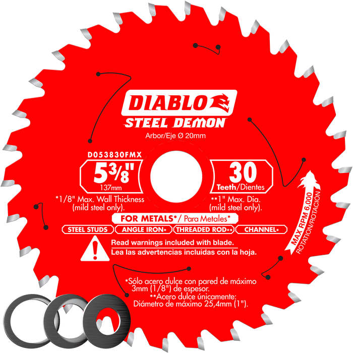 Diablo 5-3/8" x 30T Steel Demon™ Carbide Saw Blade For Medium Metal