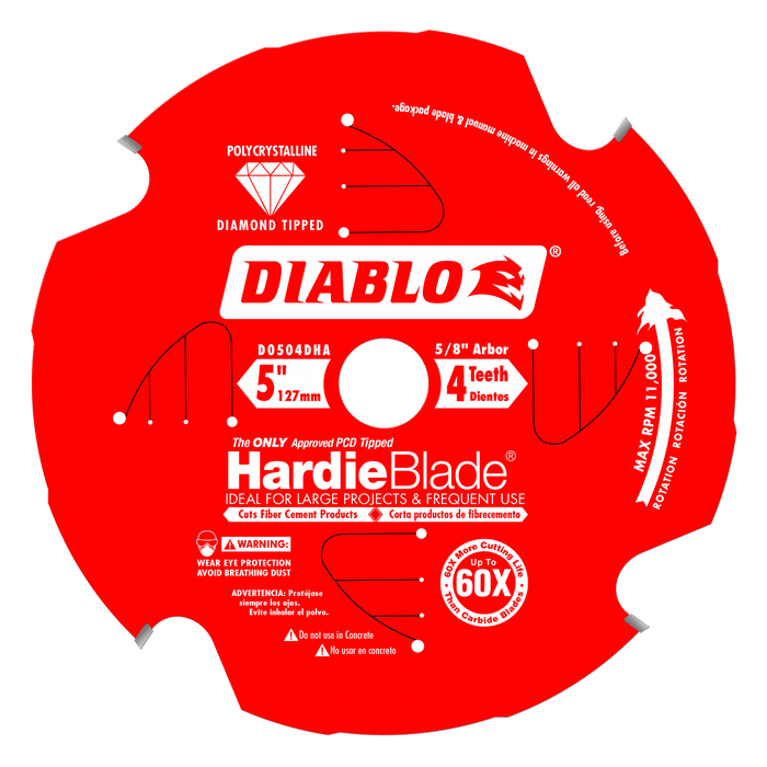 Diablo 5" x 4T Fiber Cement HardieBlade