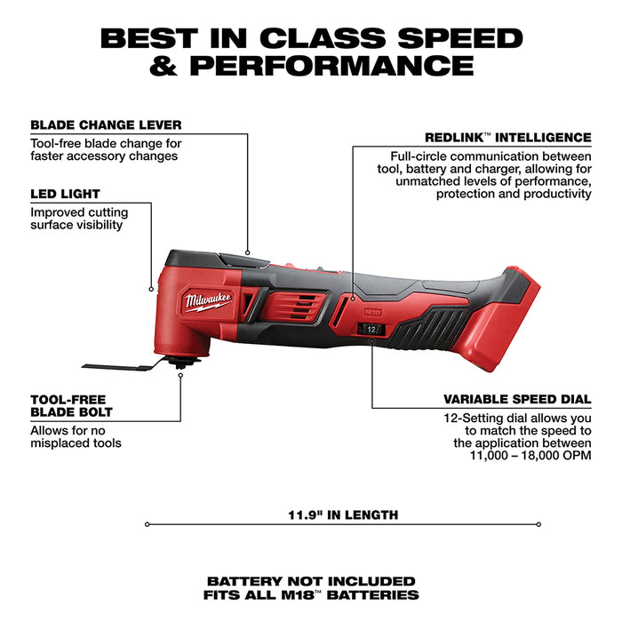 Milwaukee M18 Cordless Oscillating Multi-Tool - Tool Only