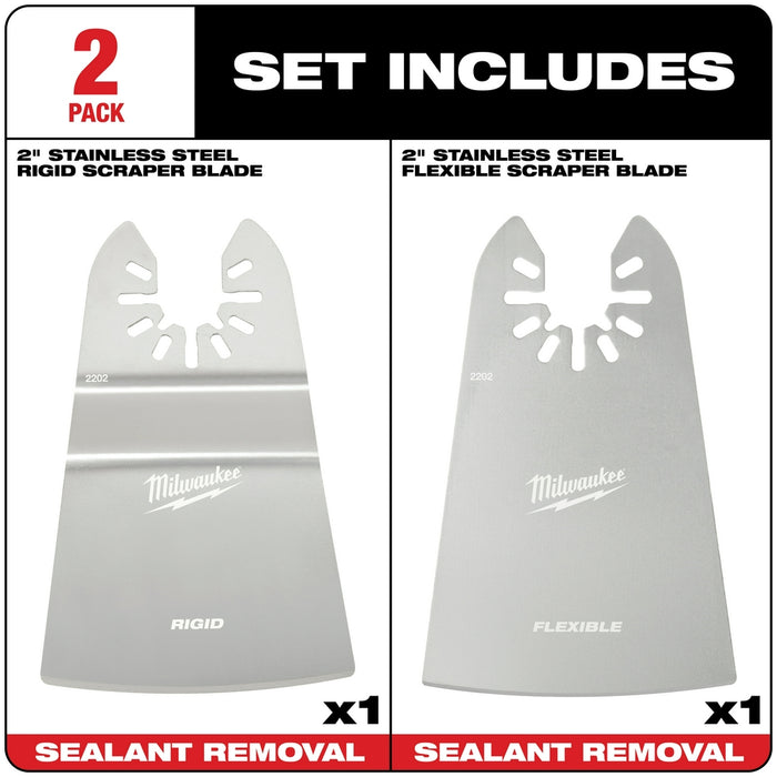 Milwaukee OPEN-LOK 2" Rigid/Flexible Scarper Variety Set - 2 pc.