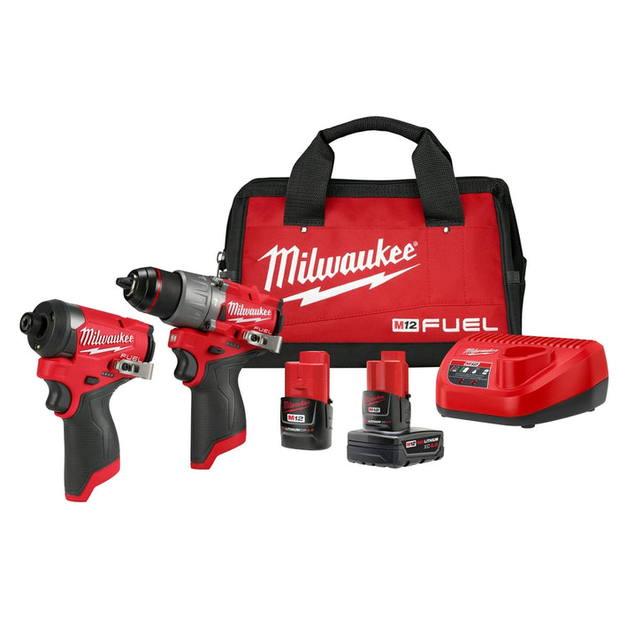 Milwaukee M12 FUEL Cordless Hammer Drill and Impact Driver Combo Kit