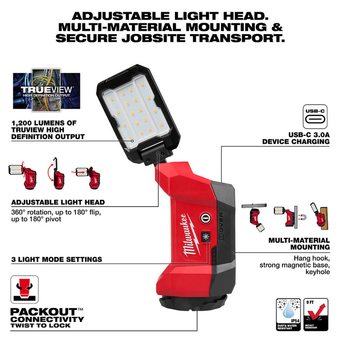 Milwaukee M12 ROVER Multi-Direction PACKOUT Flood Light