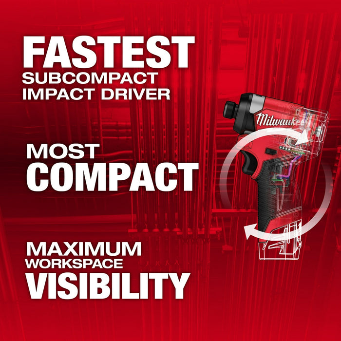 Milwaukee 3453-20 M12 FUEL Cordless 1/4" Hex Impact Driver - Tool Only