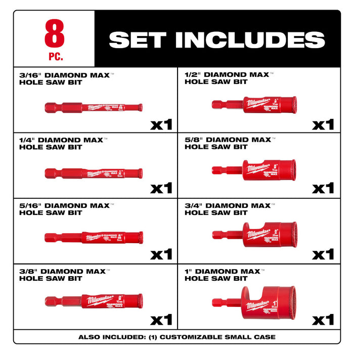 Milwaukee DIAMOND MAX Hole Saw Bit Set - 8 pc.