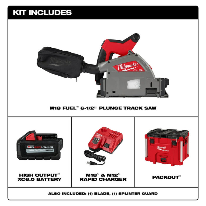 Milwaukee M18 FUEL 6-1/2" Plunge Track Saw Kit