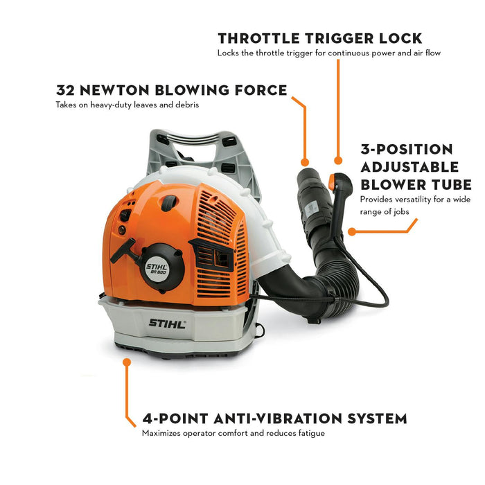 STIHL BR 600 Gas Powered Backpack Leaf Blower (64.8cc)