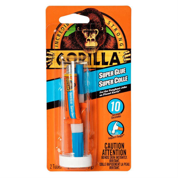 Gorilla 2PK Super Glue Tubes - 3g