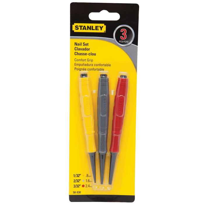 Stanley 3PC Cushion Grip Nail Punch Set